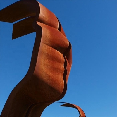 Heek Line Corten Steel Sculpture Two Faces Ribbon Tưởng tượng