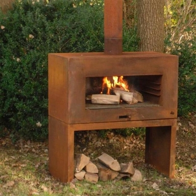 OEM ODM Lò sưởi ngoài trời Corten Thép Chiminea 1500mm Chiều cao