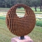 Hình dạng quả cầu Corten Tác phẩm nghệ thuật điêu khắc vườn thép Ba chiều