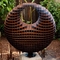 Hình dạng quả cầu Corten Tác phẩm nghệ thuật điêu khắc vườn thép Ba chiều