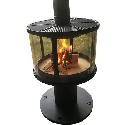 Châu Âu Thép cán nguội Lò sưởi treo bằng gỗ Lò đốt bằng kính hình khuyên