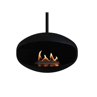 Trong nhà màu đen ngọn lửa thật trên mái treo lò sưởi Ethanol kén