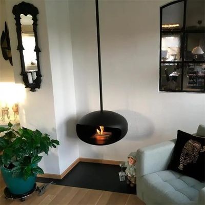Lò sưởi bằng cồn sinh học treo trên mái nhà màu đen hiện đại 600mm